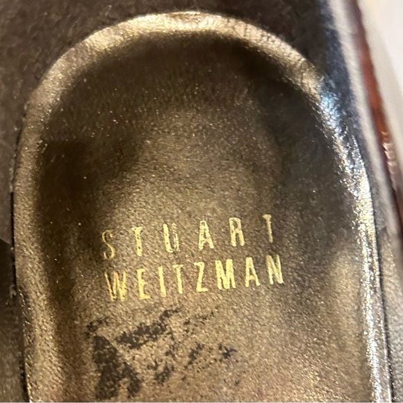 Stuart Weitzman Tortoise Shell Platswoon Patent Leather Platform Heels Size 9.5 - Picture 11 of 15